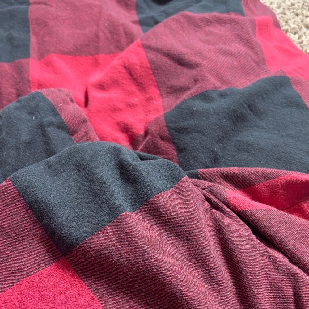 Pottery barn king/cal king buffalo check plaid red/black duvet cover checkered - Picture 3 of 5